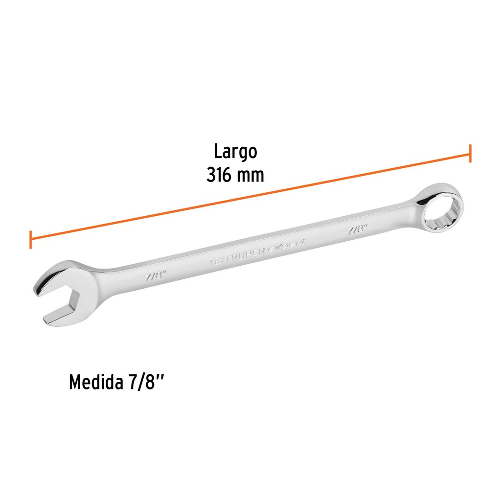 Llave combinada extralarga 7/8' x 316 mm de largo, Expert