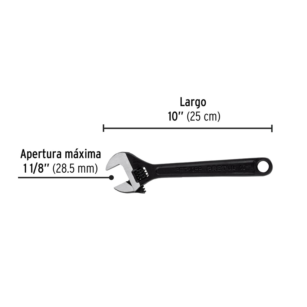 Llave ajustable (perico) 10' pavonada, Pretul