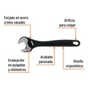 Llave ajustable (perico) 10' profesional pavonada, Expert