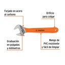 Llave ajustable (perico) 12' cromada mango de PVC, Truper