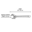 Llave ajustable (perico) 12' cromada, Pretul