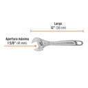 Llave ajustable (perico) 12' profesional cromada, Expert