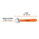 Llave ajustable (perico) 15' cromada mango de PVC, Truper