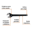 Llave ajustable (perico) 15' profesional pavonada, Expert