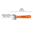 Llave ajustable (perico) 6' cromada mango de PVC, Truper