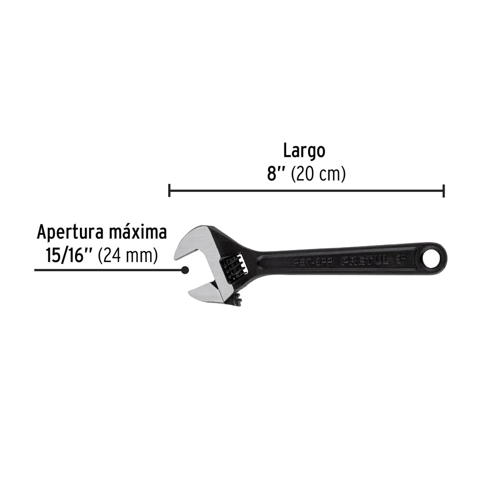 Llave ajustable (perico) 8' pavonada, Pretul