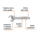 Llave ajustable (perico) 8' profesional cromada, Expert