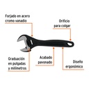 Llave ajustable (perico) 8' profesional pavonada, Expert