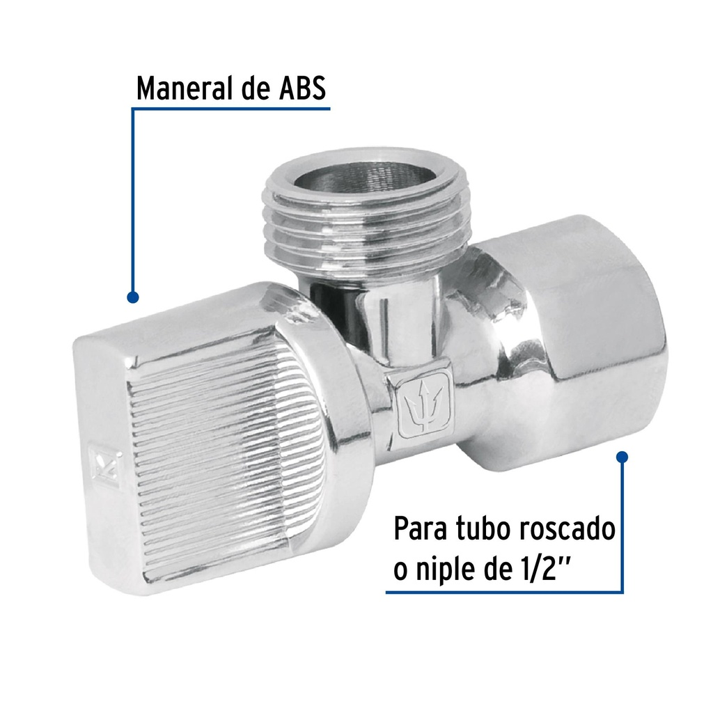 Llave angular 1/2' x 1/2', 1/4 de vuelta, Foset