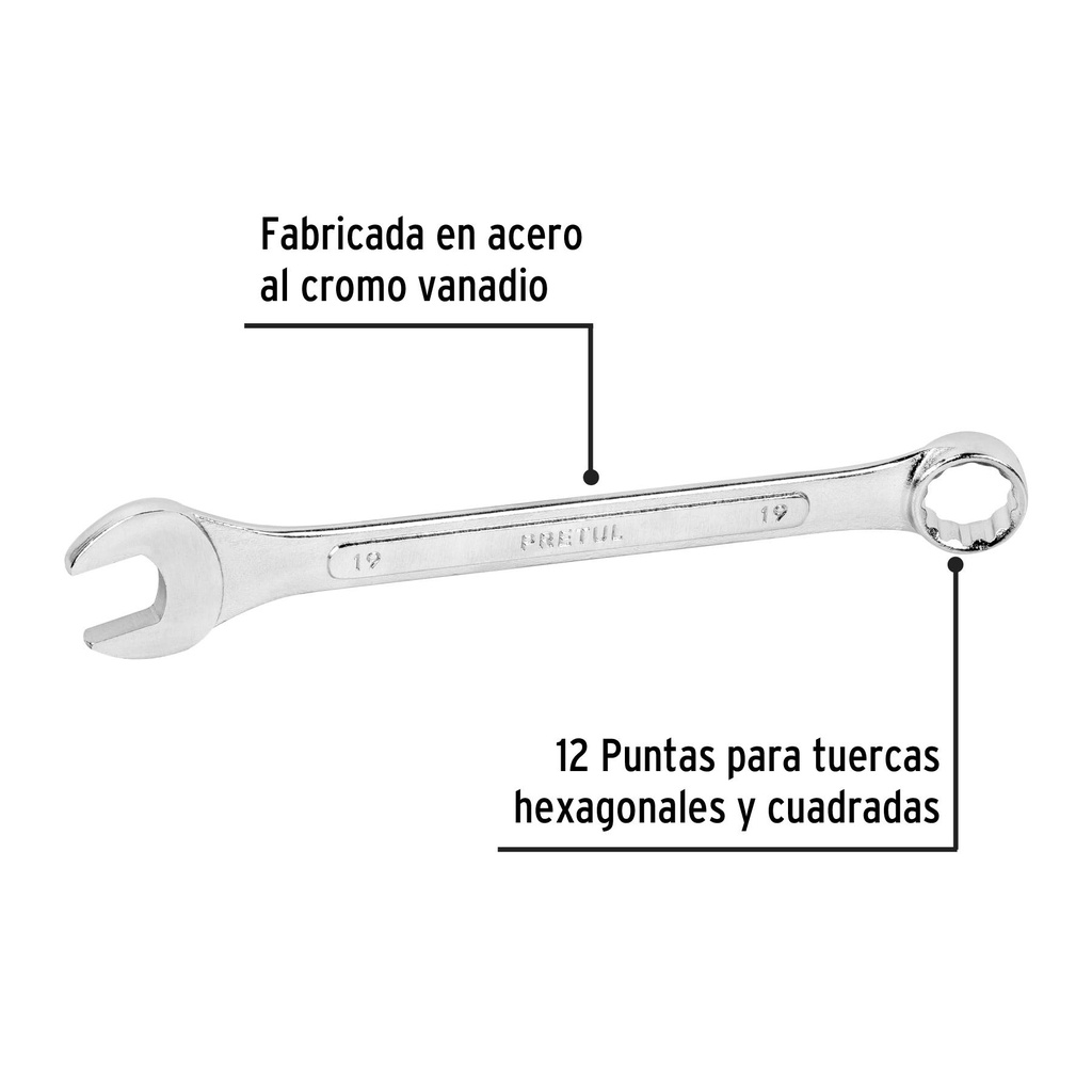 Llave combinada 19 mm x 230 mm de largo, Pretul