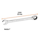 Llave combinada con matraca 1' x 325 mm largo, Expert