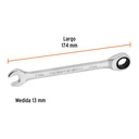 Llave combinada con matraca 13 mm x 174 mm largo, Expert