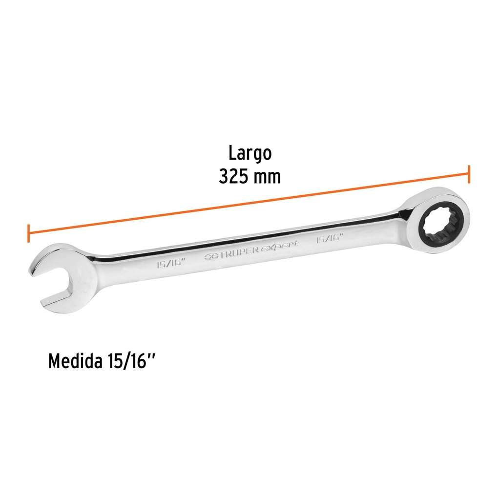 Llave combinada con matraca 15/16' x 325 mm largo, Expert