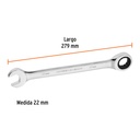 Llave combinada con matraca 22 mm x 279 mm largo, Expert