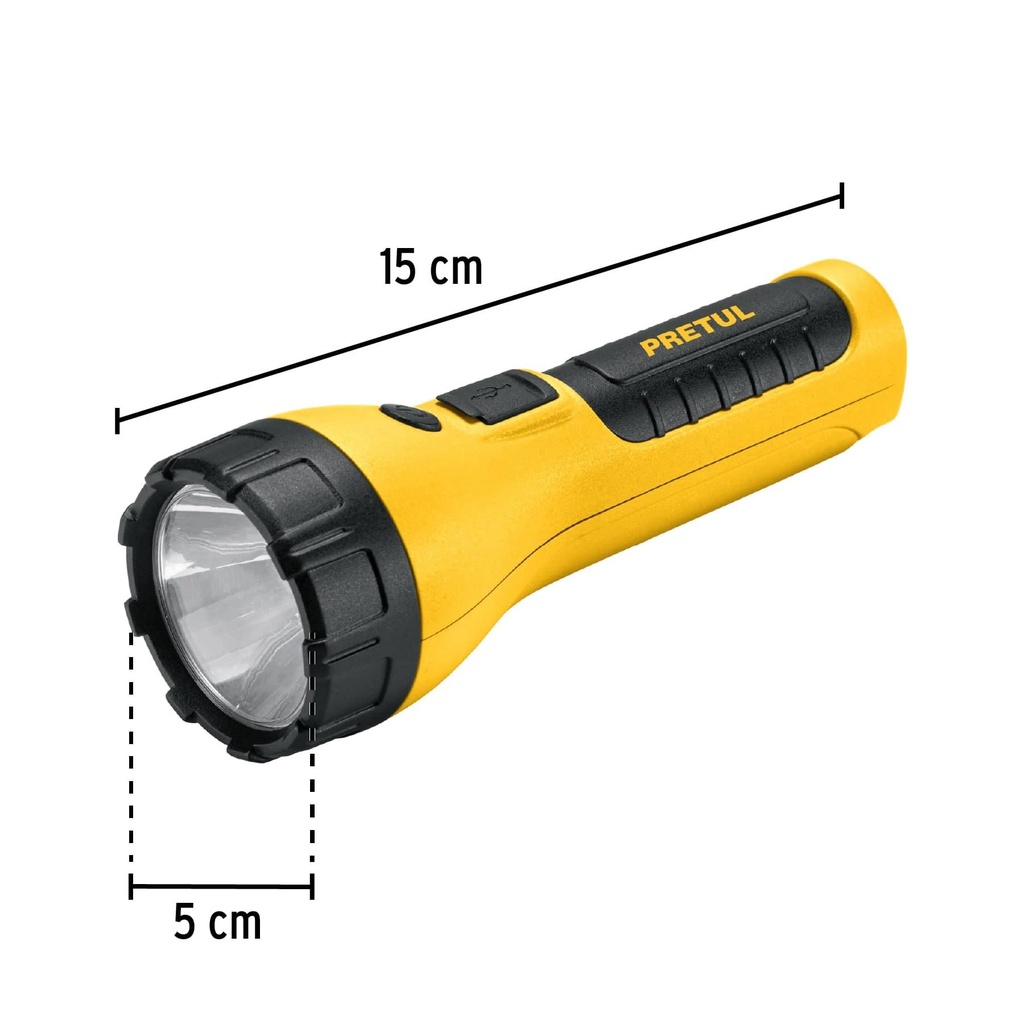 Linterna plástica recargable de LED, 180 lúmenes, Pretul