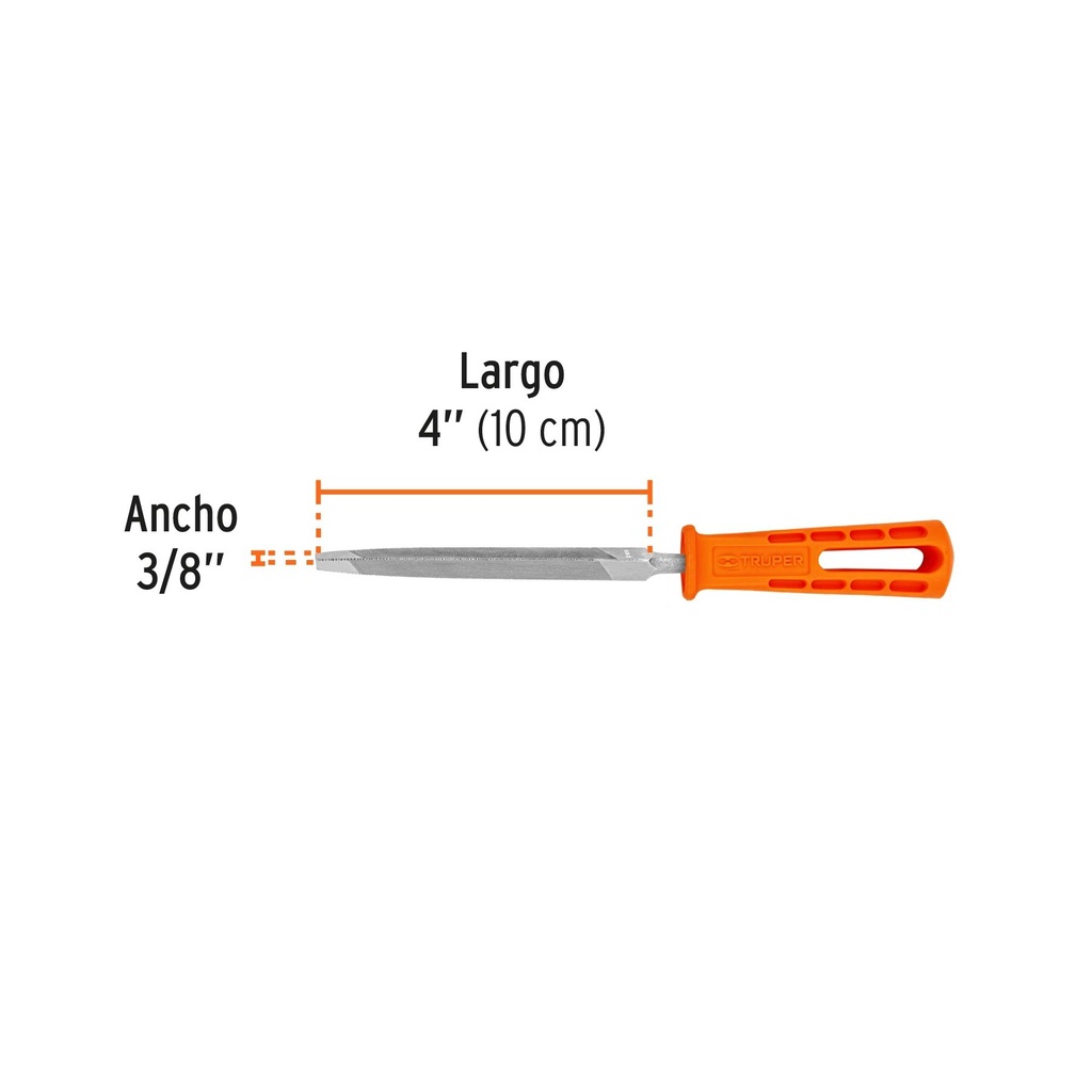 Lima triángulo pesado 4' con mango, Truper