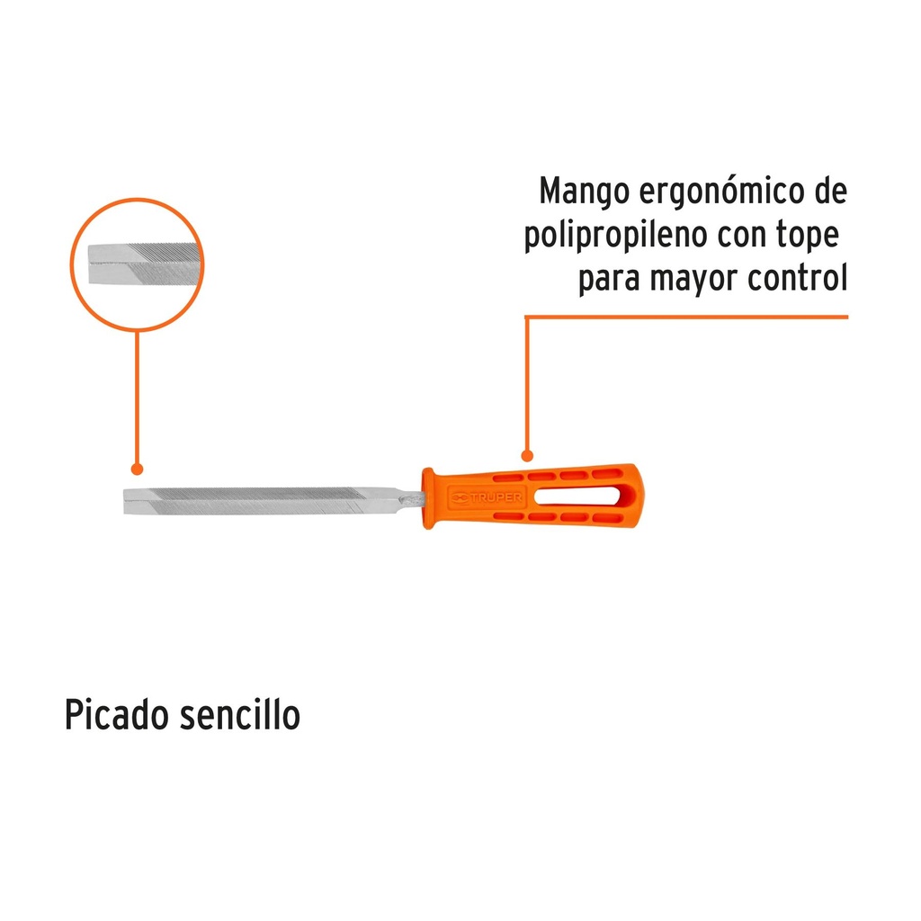 Lima triángulo pesado 5', 32 dpp con mango, Truper