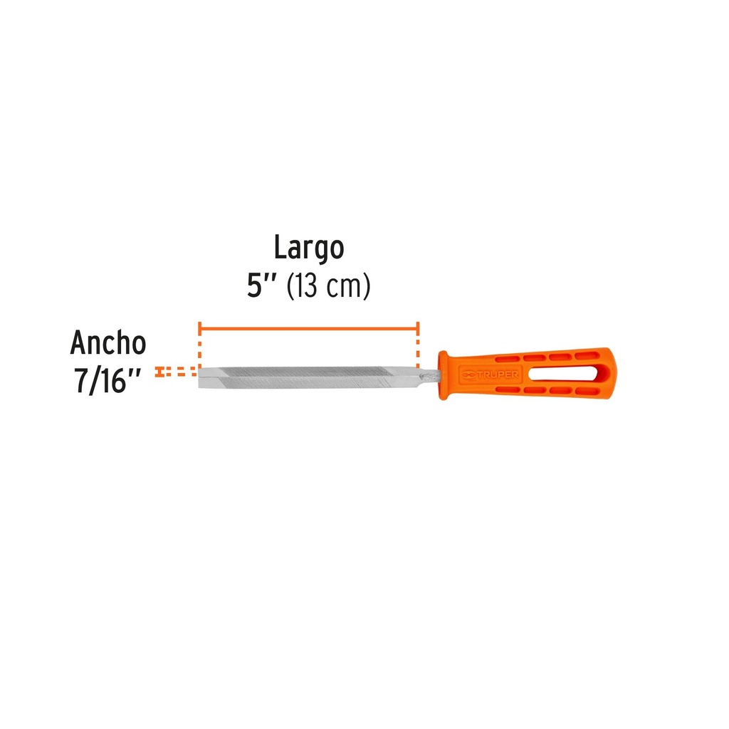 Lima triángulo pesado 5', 32 dpp con mango, Truper