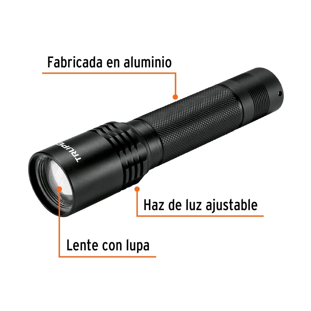 Linterna de aluminio 1 LED 130 lm recargable, Truper