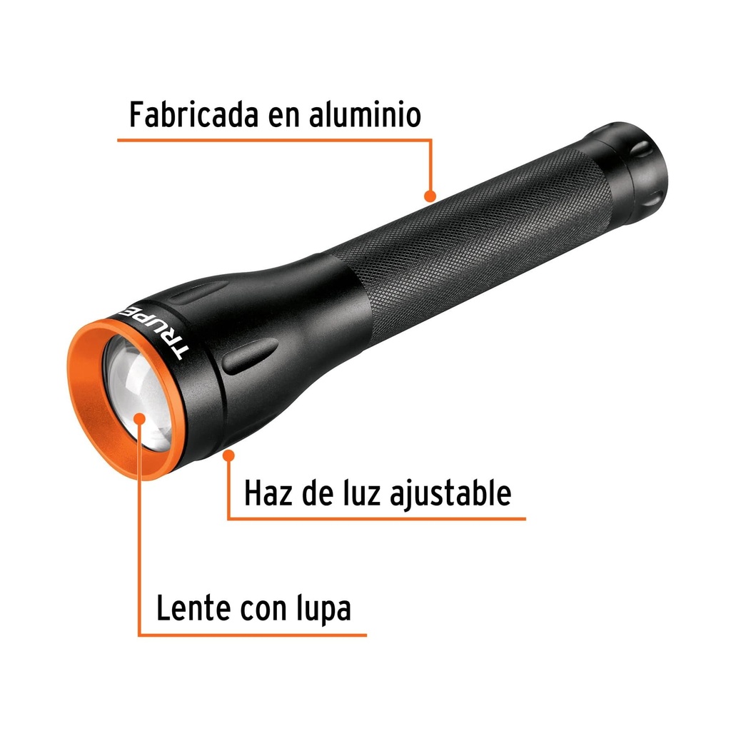 Linterna de aluminio 1 LED 650 lm recargable, Truper