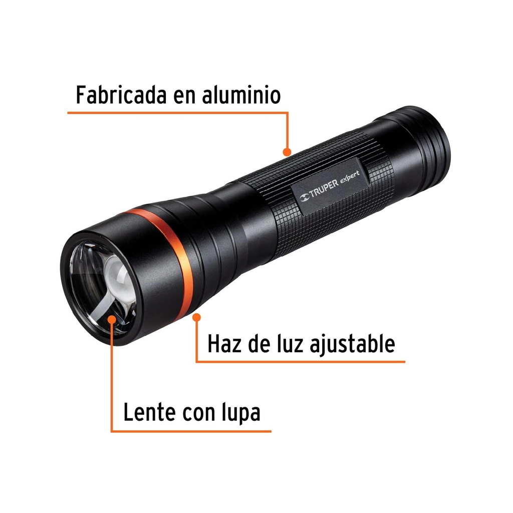 Linterna de aluminio LED Cree 500 lm con 2 pilas D, Truper