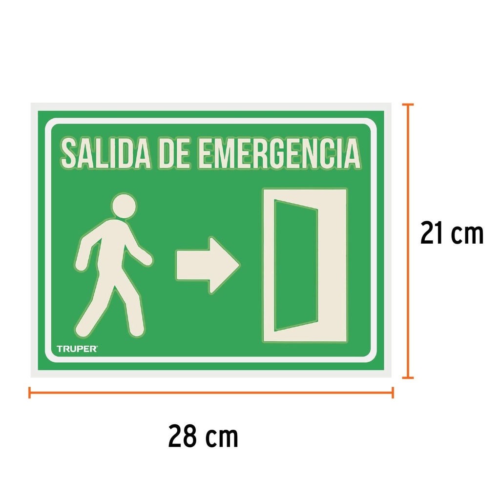 Letrero de señalización 'SALIDA DE EMERGENCIA', 21 x 28 cm