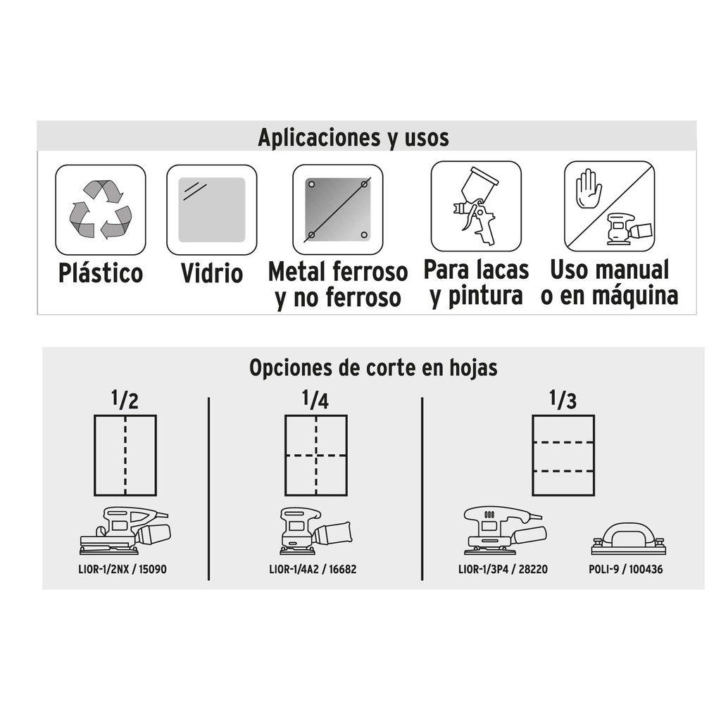 Lija de agua grano 280 de carburo de silicio, Truper