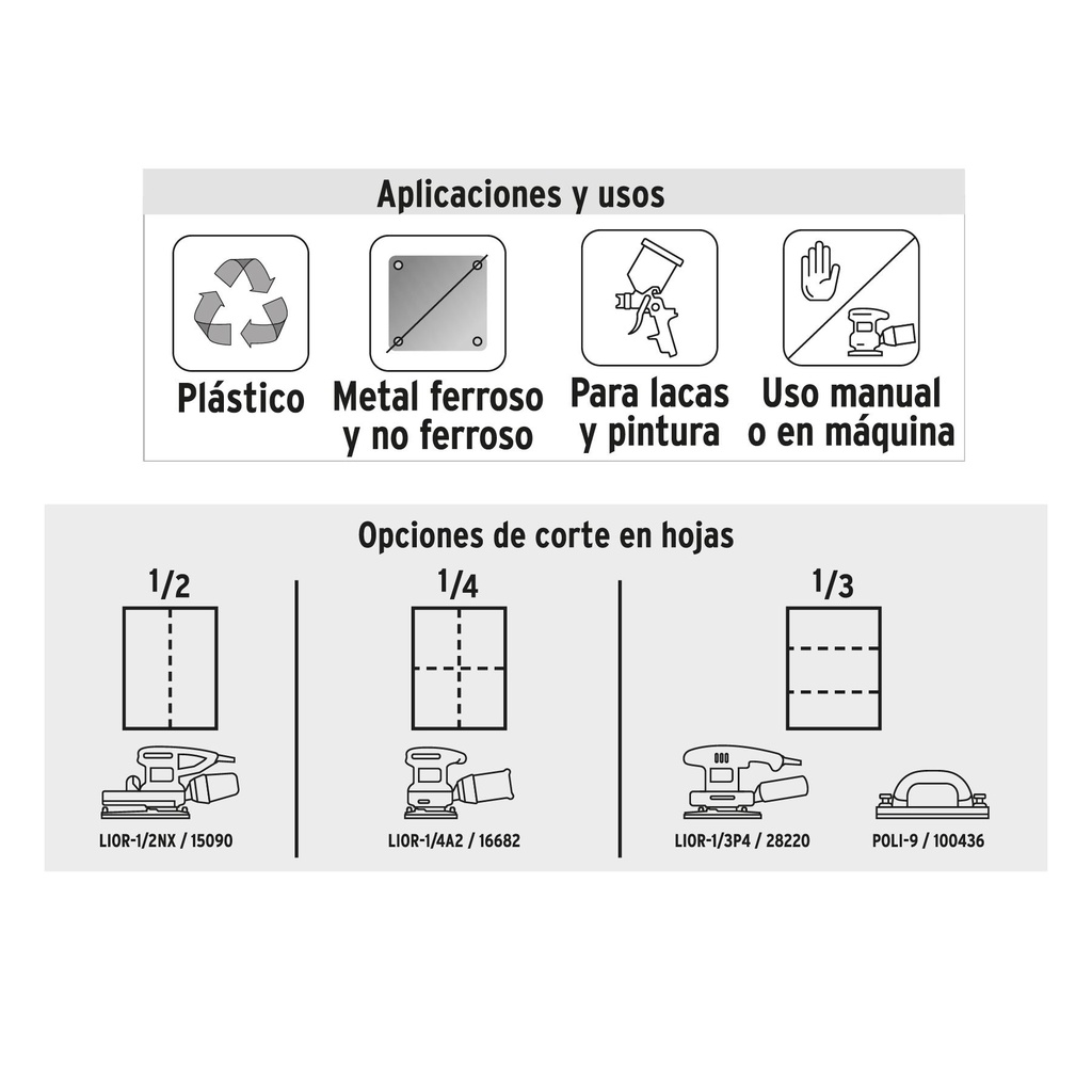 Lija de esmeril roja grano 100 de óxido de aluminio, Truper