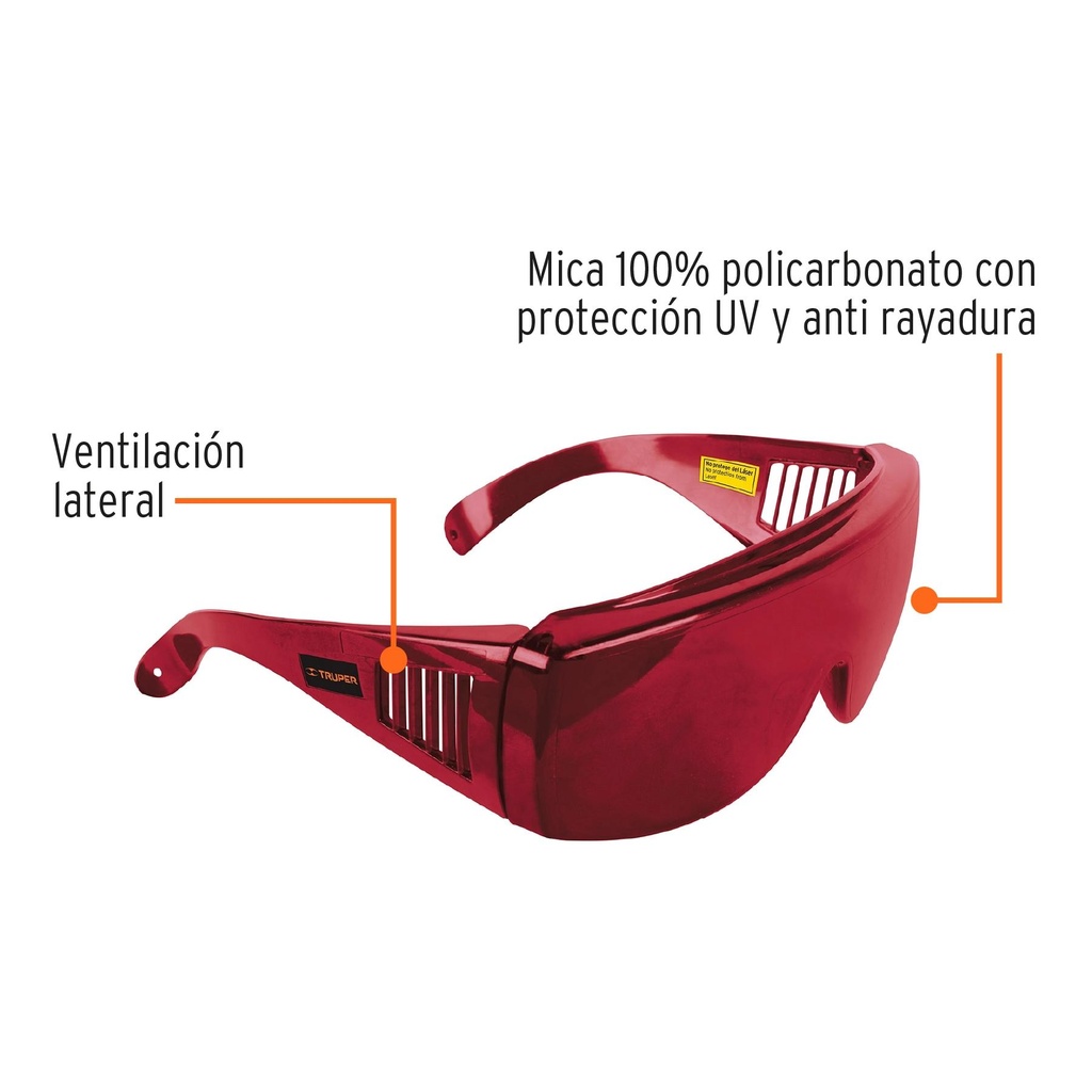 Lentes de seguridad para láser rojo, Truper