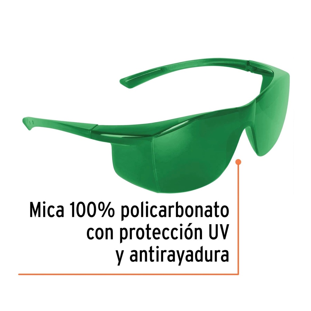 Lentes de seguridad verdes, Truper Ultralite