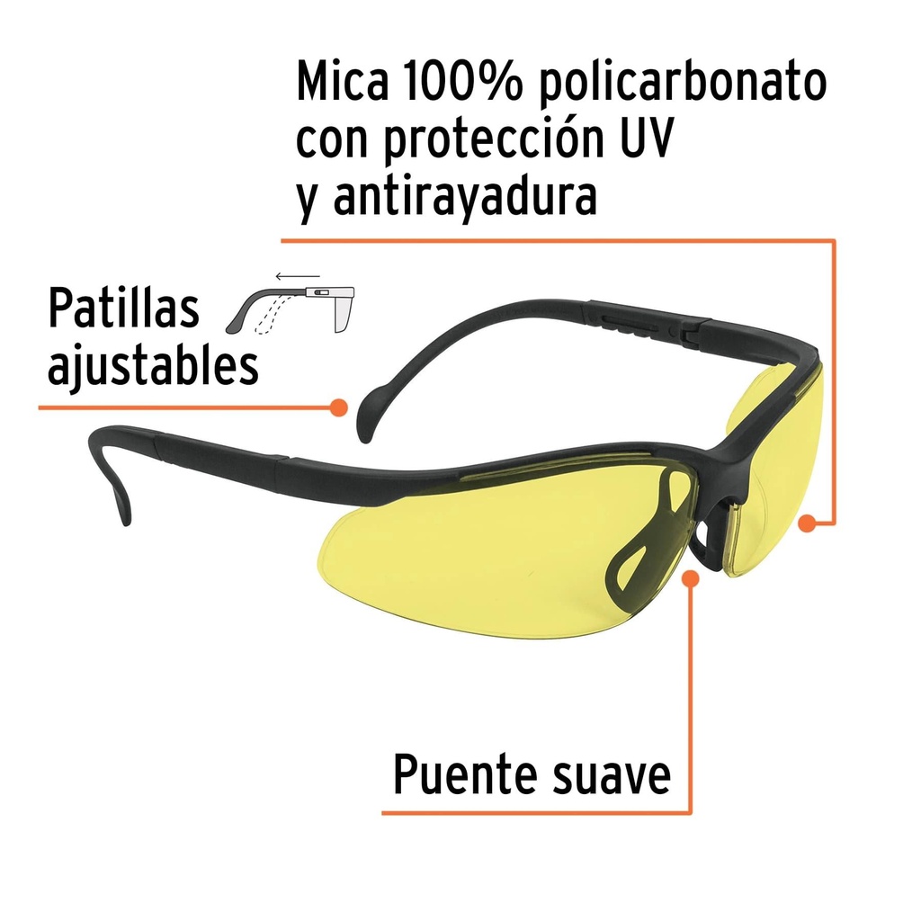 Lentes de seguridad ámbar, Truper Vision