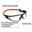 Lentes de seguridad, transparente con banda elástica, Active