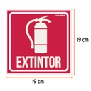 Letrero de señalización 'EXTINTOR', 19 x 19 cm, Truper