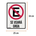 Letrero de señalización 'NO ESTACIONARSE', 25 x 34 cm