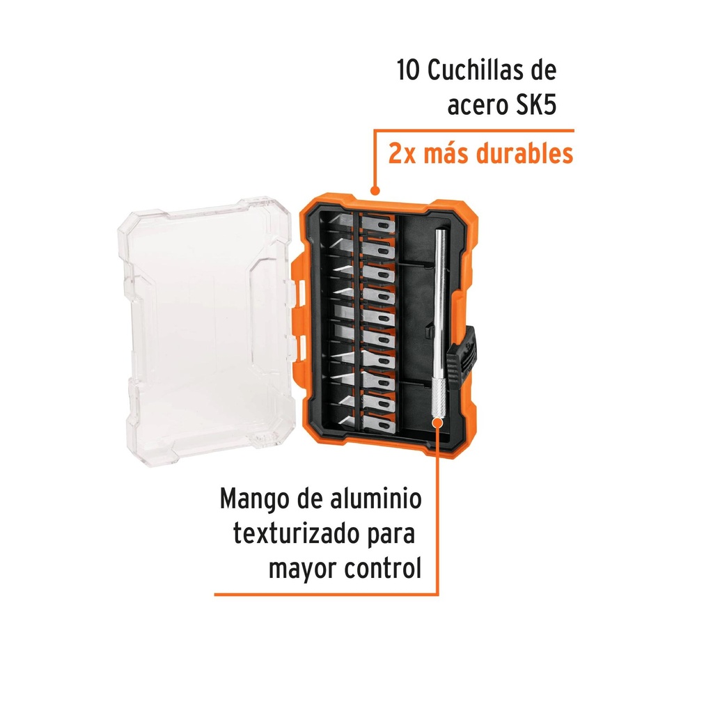 Juego de exactos Hobby con 11 piezas en estuche, Truper