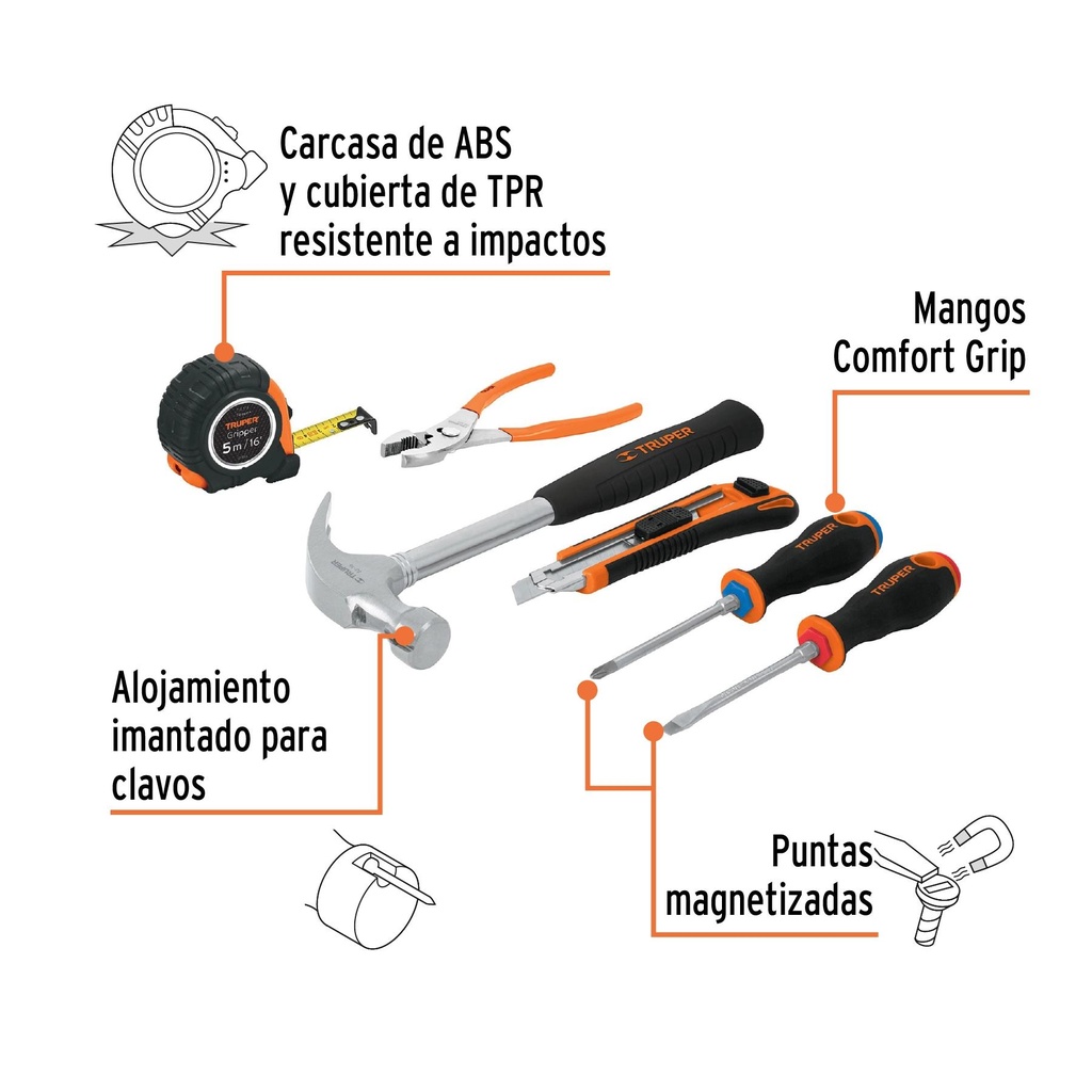 Juego de 6 herramientas caseras, Truper