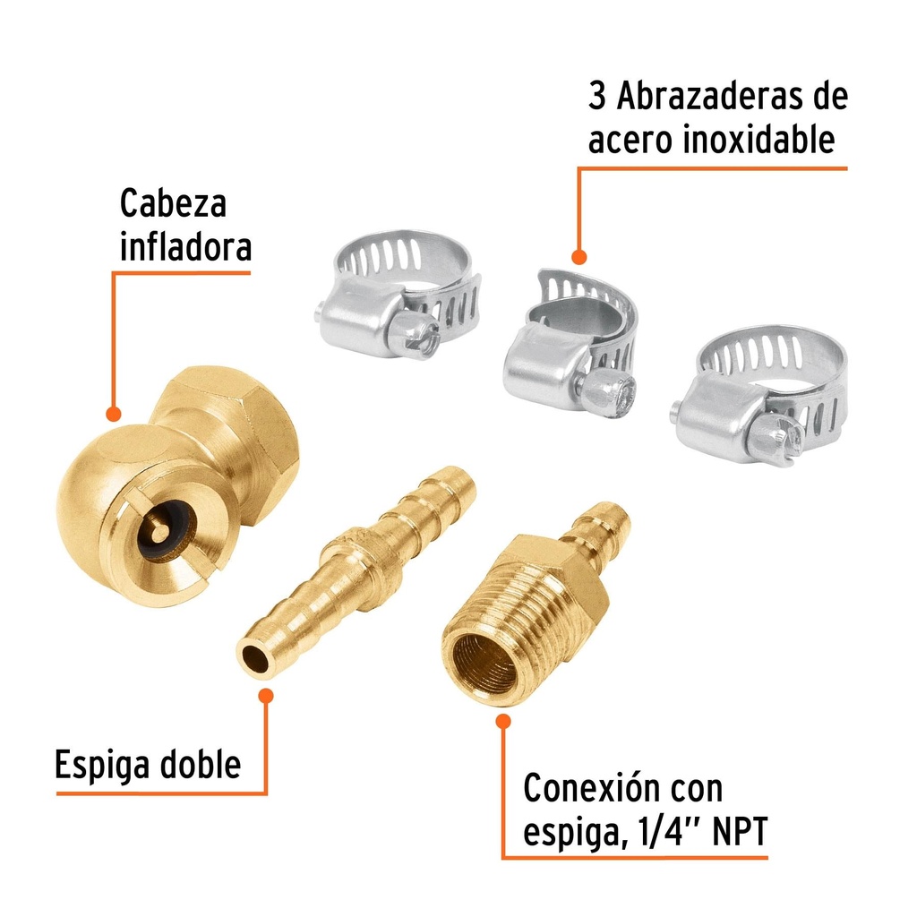 Juego de 6 piezas para reparar mangueras de 3/8', Truper