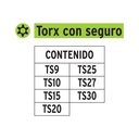 Juego de 7 puntas torx combinadas c/seguro largo 1', Expert