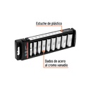 Juego de 9 dados largos cuadro 3/8' std, Truper