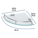 Juego de 4 repisas esquineras de vidrio, Foset Basic