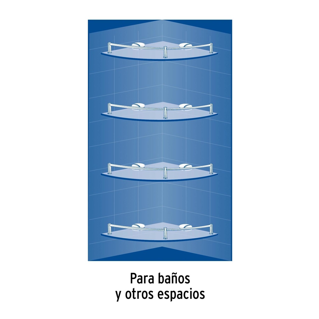 Juego de 4 repisas esquineras de vidrio, Foset Basic