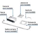 Juego de 5 accesorios para baño de acero inoxidable, Basic