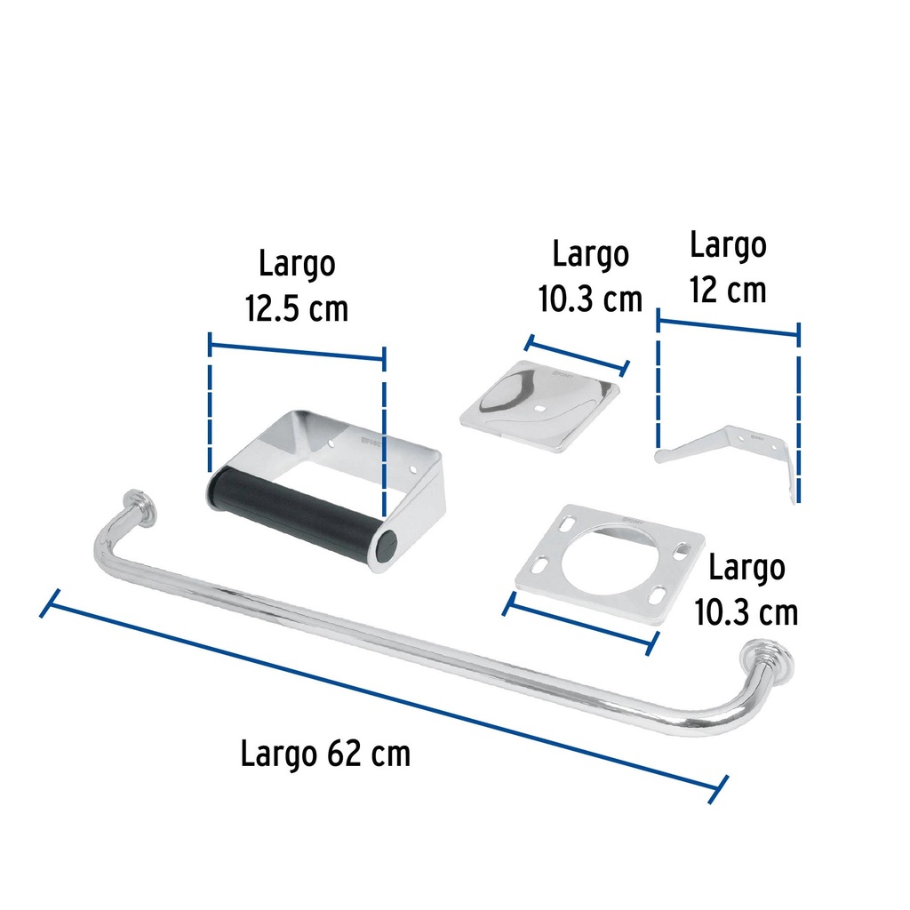 Juego de 5 accesorios para baño de acero inoxidable, Basic