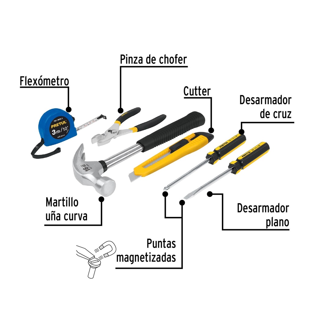 Juego de 6 herramientas caseras, Pretul
