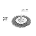 Carda circular 3' alambre grueso para taladro, Pretul