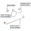 Juego de 4 accesorios para baño metálicos, Foset Aqua