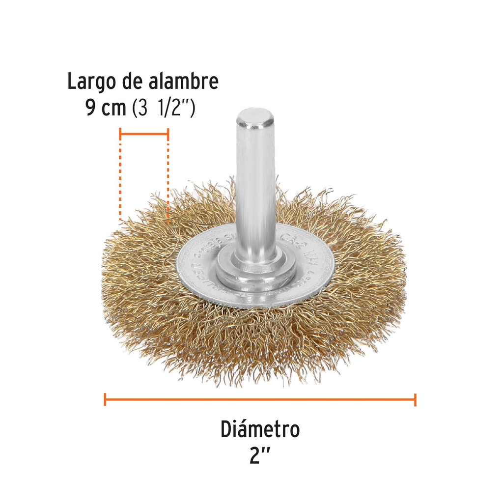 Carda circular 2' alambre grueso para taladro, Truper