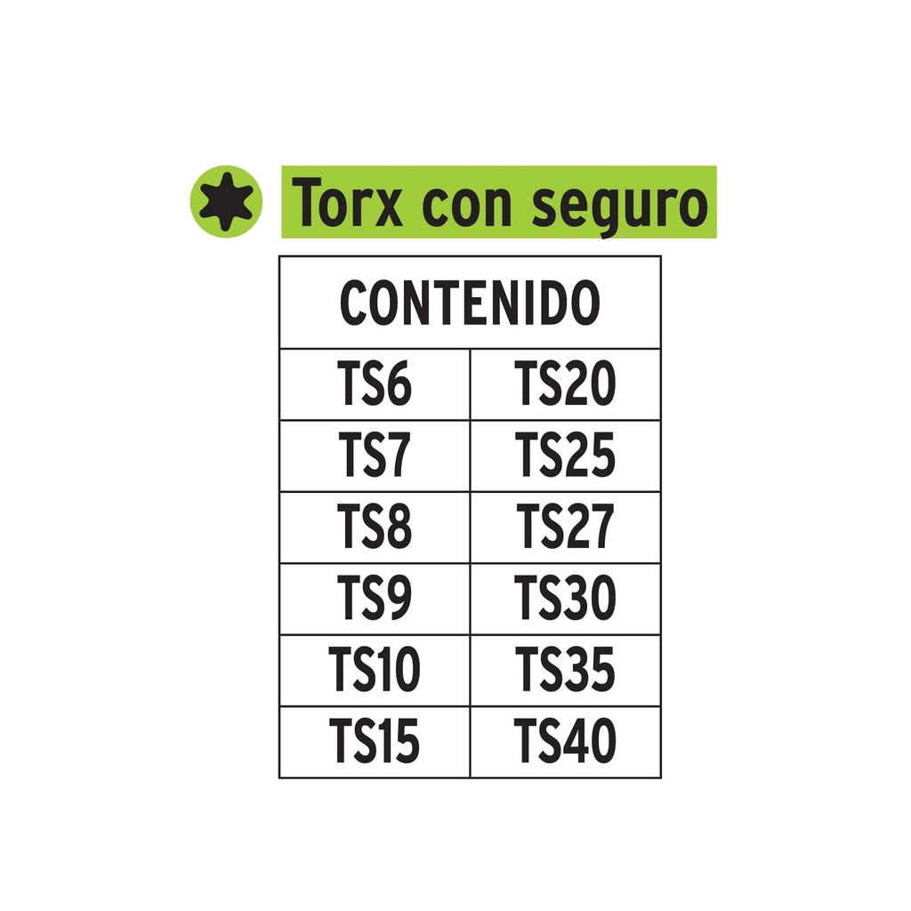 Juego de 12 puntas torx combinadas c/seguro largo 2', Expert