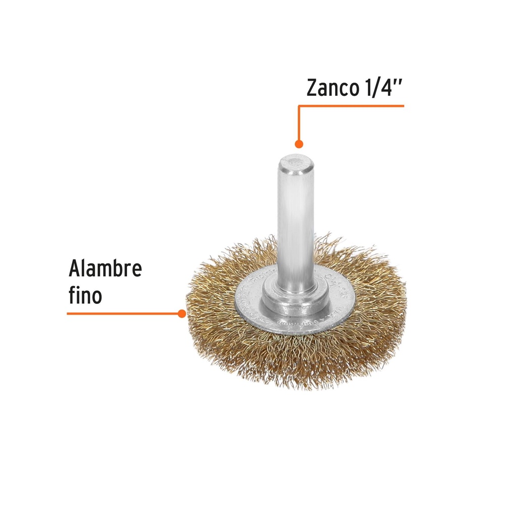 Carda circular 1-1/2' alambre fino para taladro, Truper