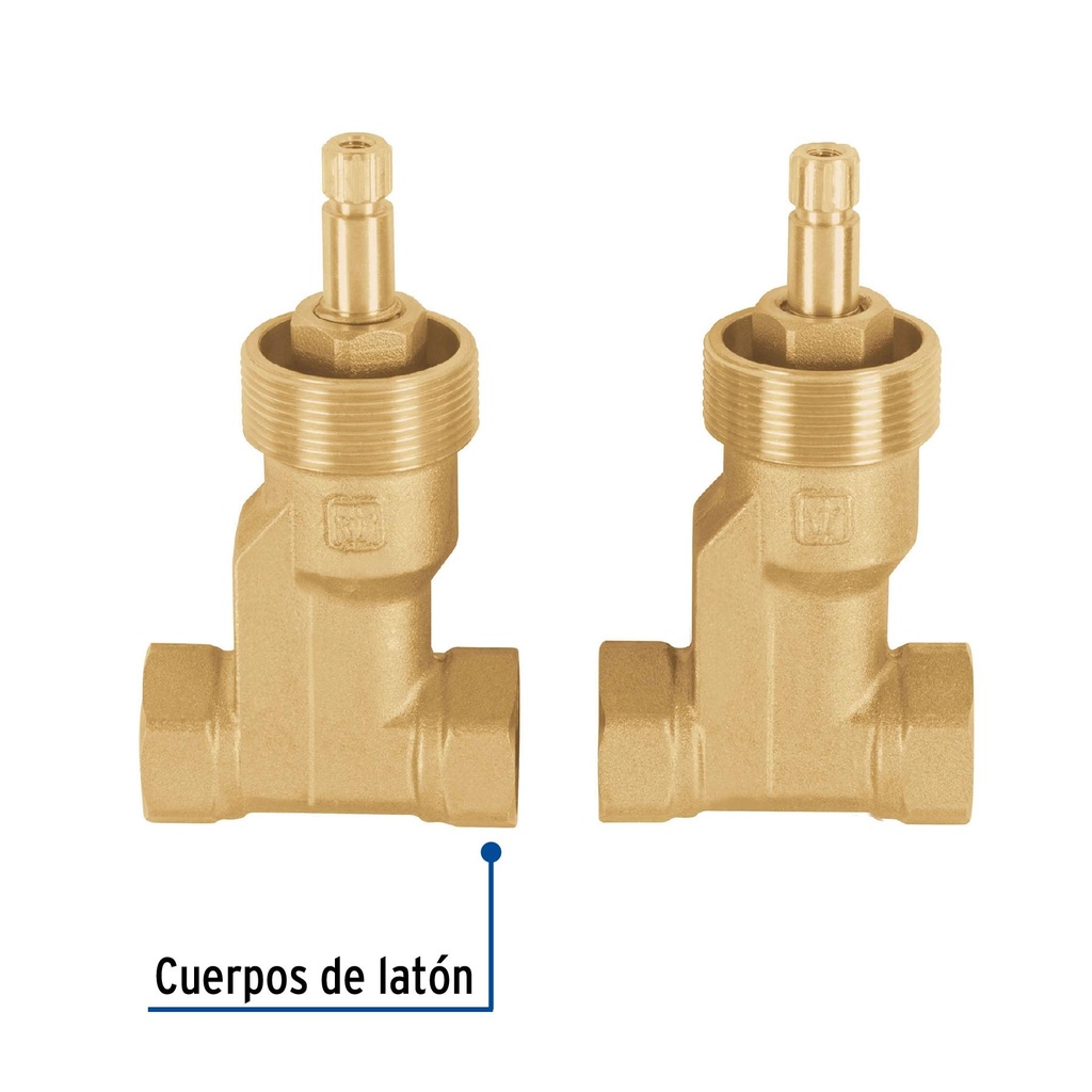 Juego de 2 llaves de empotrar roscables, Foset Basic